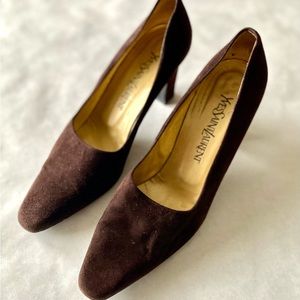 YSL Brown Suede Pumps